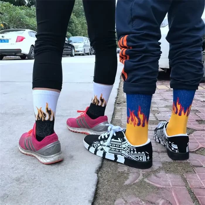 Chaussettes de Skateboard de rue flamme rouge