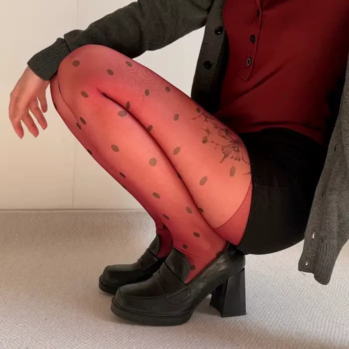 Collants à pois pour femme
