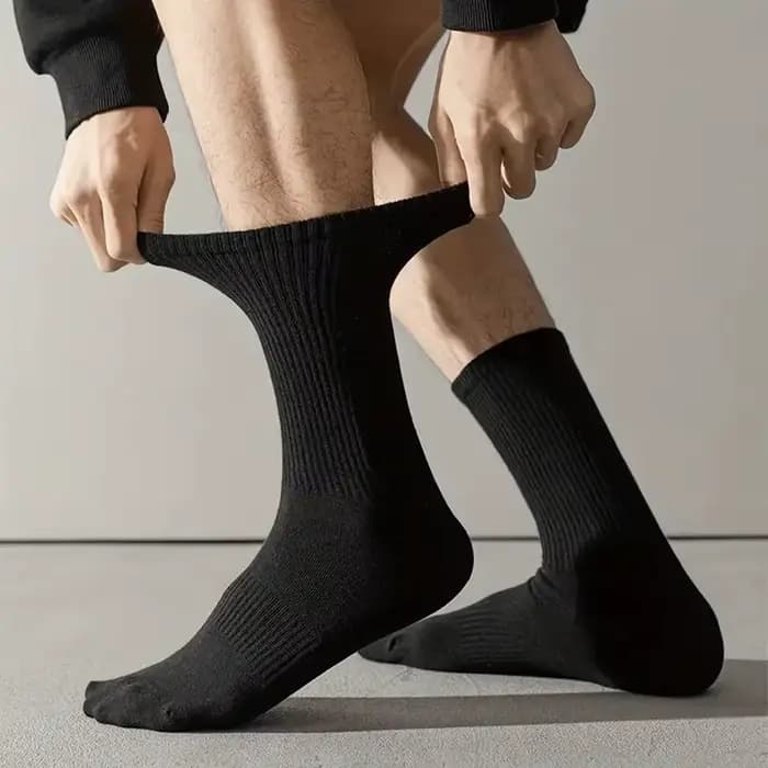 10/20 paires de chaussettes de sport à col rond de couleur unie neutre