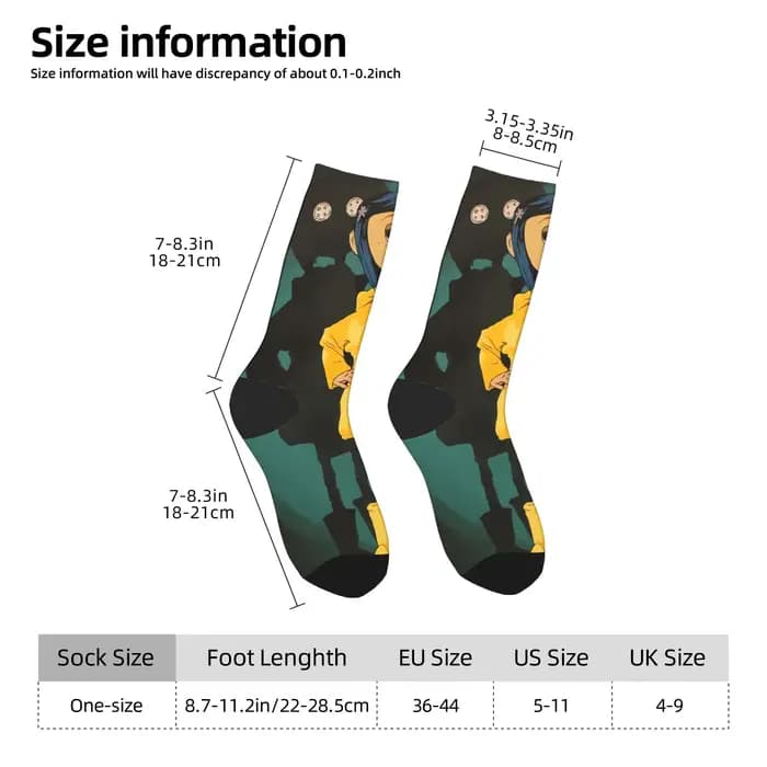 Coralines chaussettes horreur dessin animé drôle bas Couple doux extérieur chaussettes automne modèle anti-dérapant chaussettes