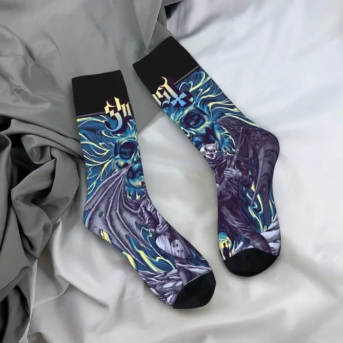 Custom G-Ghosts Heavy Metal Band Rock Dress Socks for Men Women Warm Fashion Punk Crew