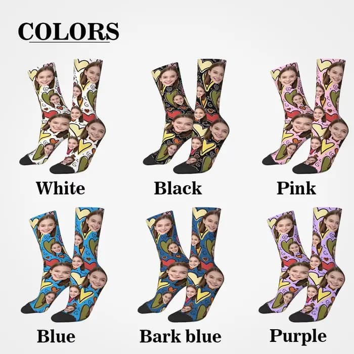 Chaussettes personnalisées en forme de visage