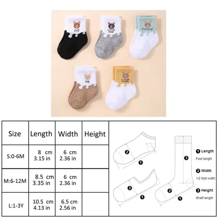 5 paires de chaussettes pour bébé