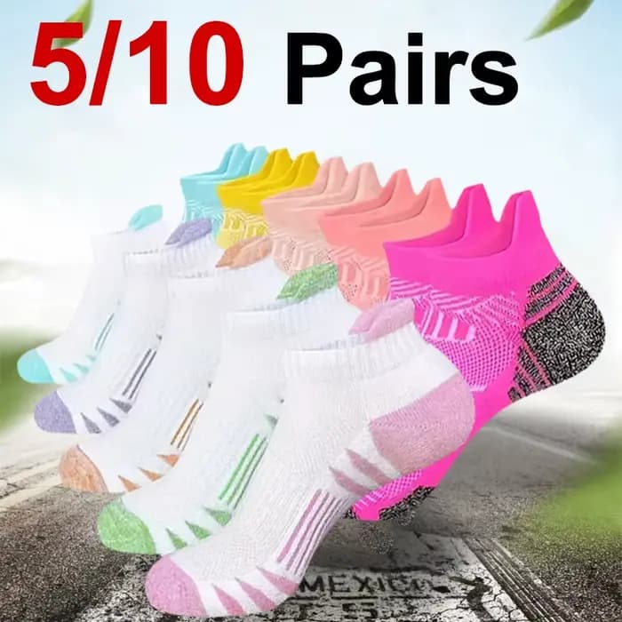 5/10 paires de chaussettes de sport neutres à la mode rayé absorbant la sueur respirant en plein air course basket-ball