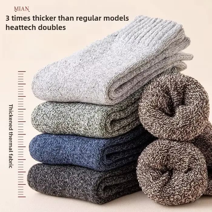 5 paires de chaussettes thermiques en éponge pour hommes