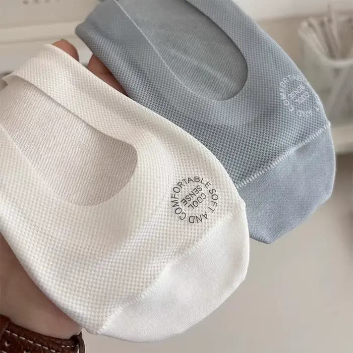 Chaussettes bateau respirantes à fond en coton solide pour femmes