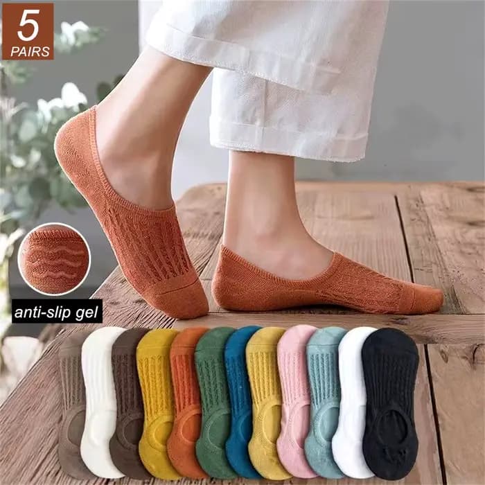 5 paires de chaussettes invisibles en maille de bambou pour femmes