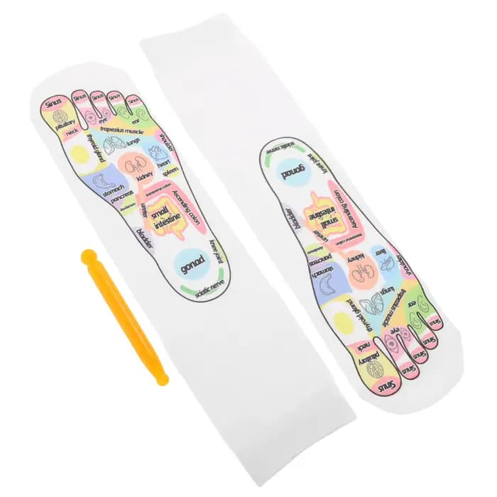 1 Paire de Chaussettes de Réflexologie pour Massage des Pieds, en Coton, avec Points d'Acupression, pour Hommes et Femmes, Santé des Pieds, Énergie des Méridiens