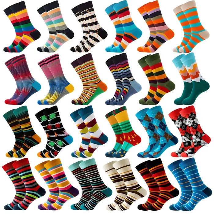 Chaussettes amusantes de skateboard de rue multicolores rayées pour hommes et femmes
