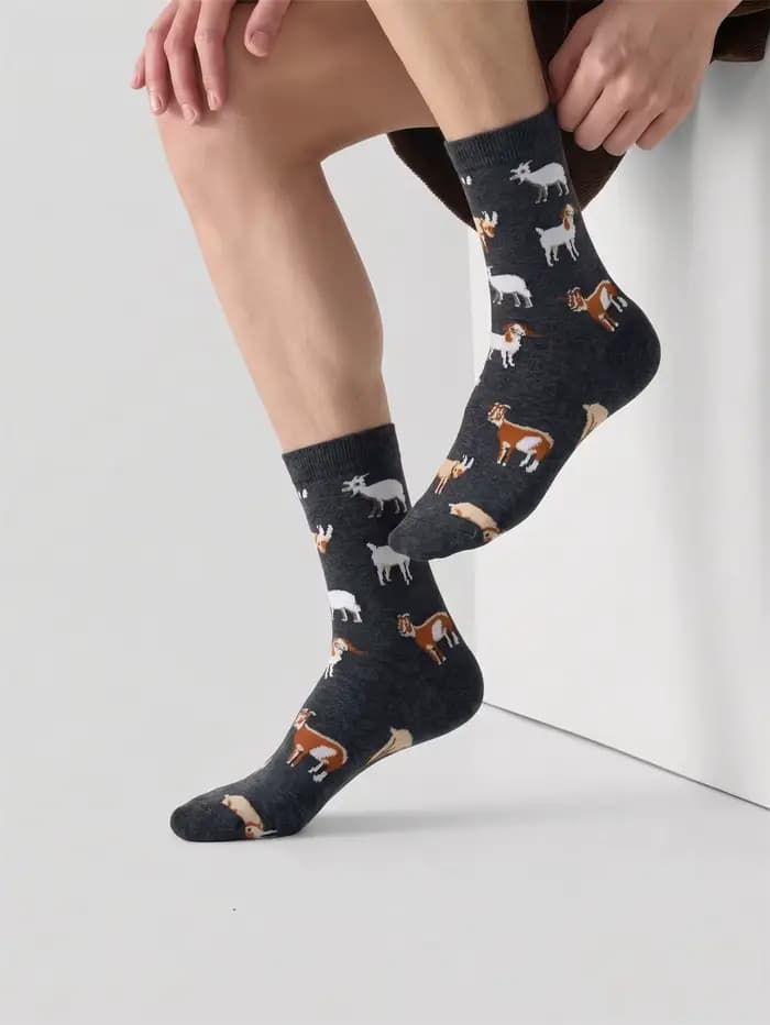 Chaussettes en coton gris pour hommes