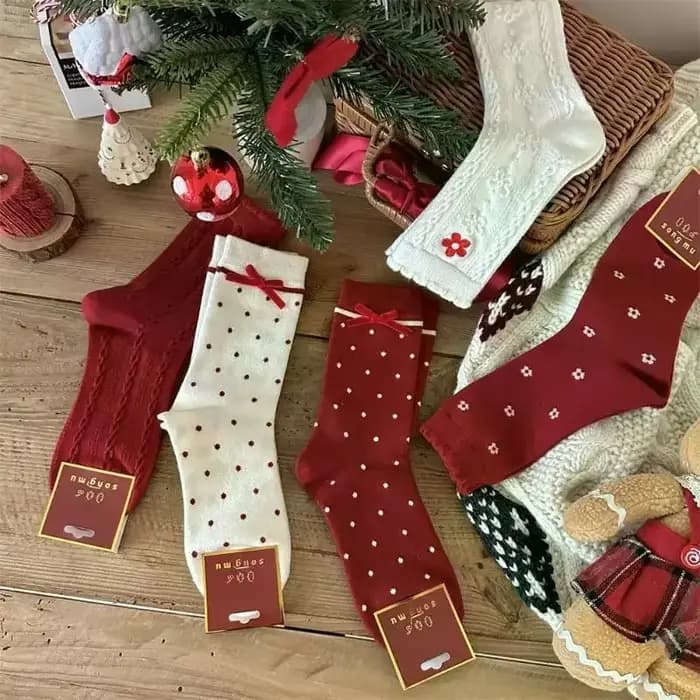 5 paires de chaussettes de noël pour femmes