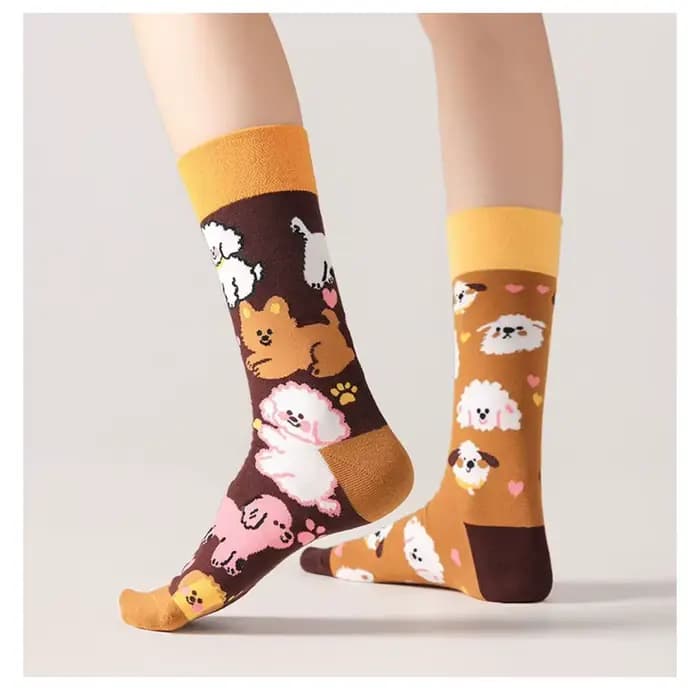 Chaussettes de Noël originales AB, mode européenne et américaine pour hommes et femmes - Chaussettes en coton colorées tendance avec design moyen et haut
