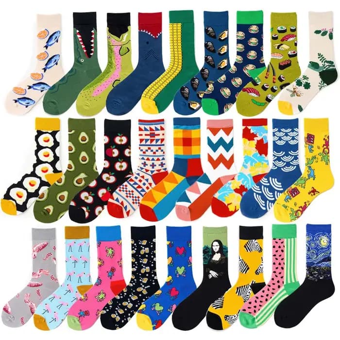 Chaussettes décontractées colorées pour hommes, chaussettes heureuses et drôles, chaussettes imprimées unisexes, chaussettes en coton peigné Sox, mode masculine, taille EU 38-45, 1 paire