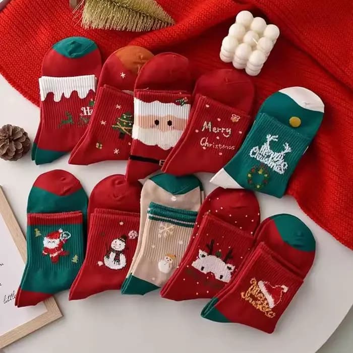 5 paires d'ornements de chaussettes de noël animés