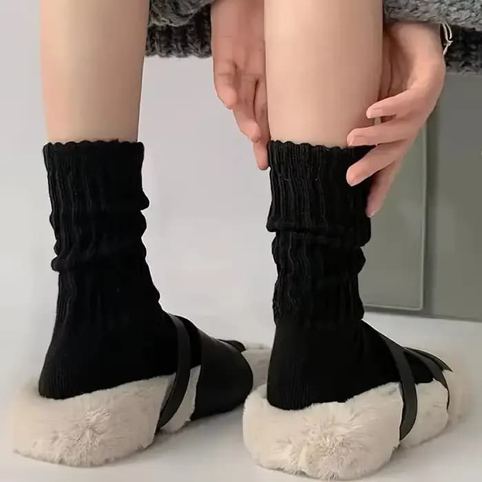 6 paires de chaussettes mi-mollet pour femmes