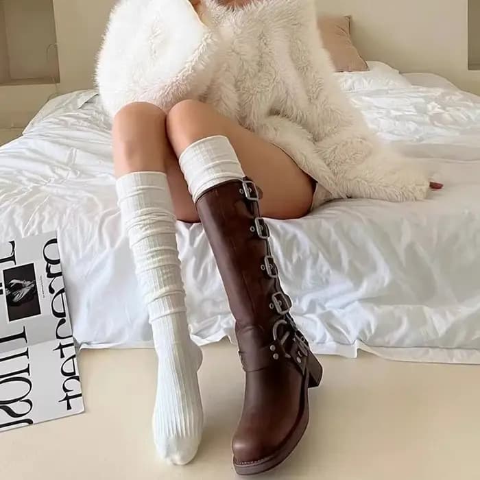 Bas de printemps longueur genou pour femmes