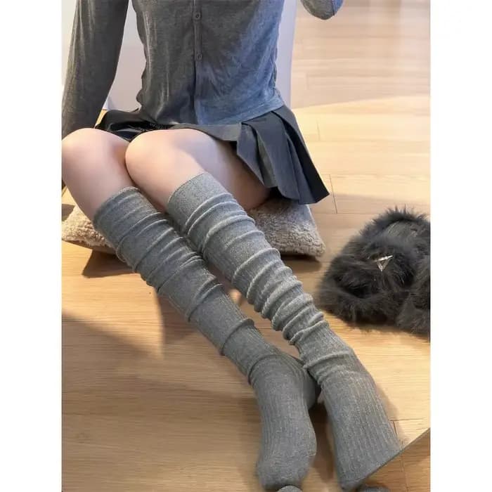 Chaussettes hautes en pur coton