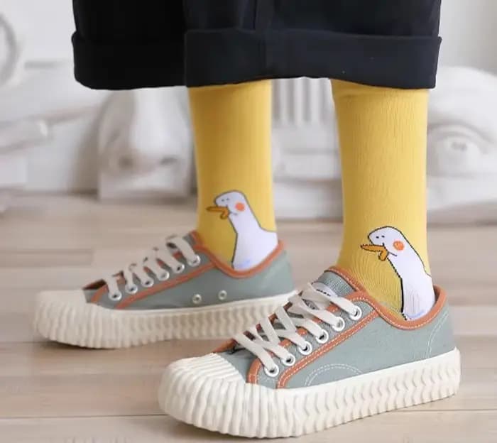 Nouvelle mode drôle fou tête d'oie Sport coton chaussette créative heureux Animal chaussettes décontractées femmes hommes universel