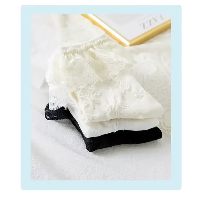 Femme chaussettes Lolita Style noir blanc