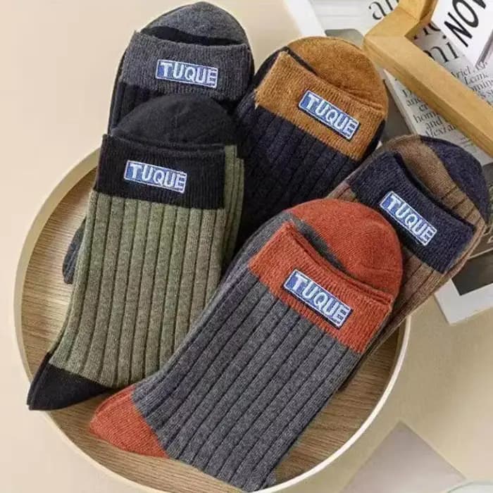 Chaussettes unisexes respirantes et confortables à blocs de couleurs, 5 paires de chaussettes décontractées tendance pour hommes, à porter toute l'année, adaptées aux activités de plein air pour homme