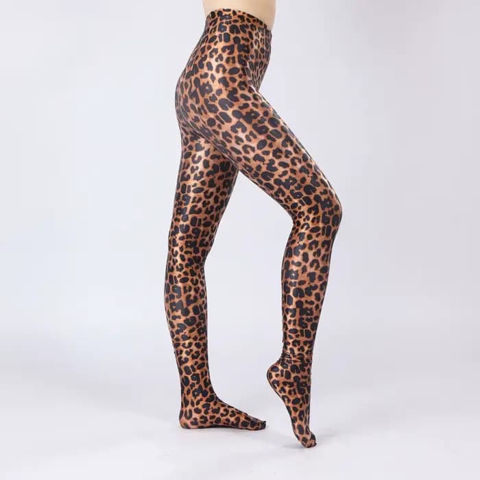 Collants léopard brillants