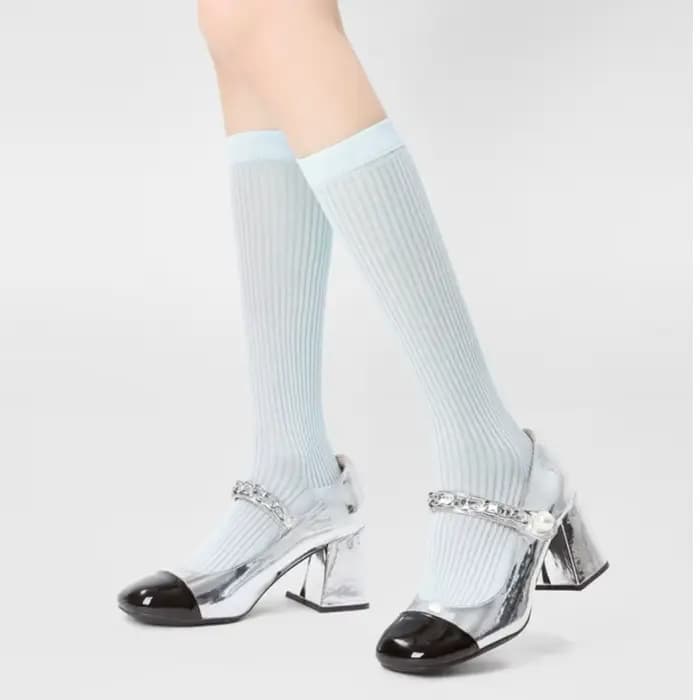 Chaussettes mi-tube en coton pour femmes