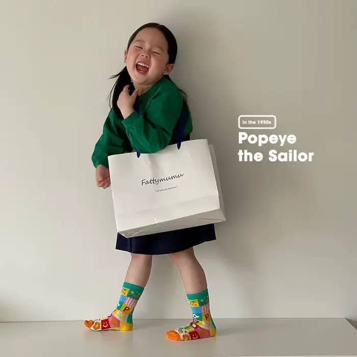 Chaussettes mi-mollet à motif arc-en-ciel pour enfants