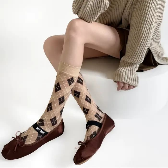 Chaussettes sulfà Carreaux pour Femme