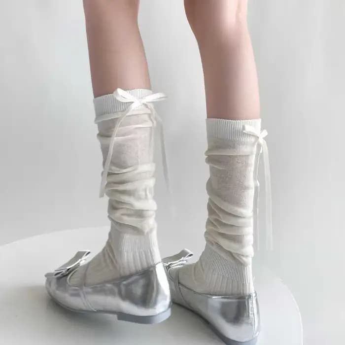 Chaussettes Hautes à Rayures pour Femme