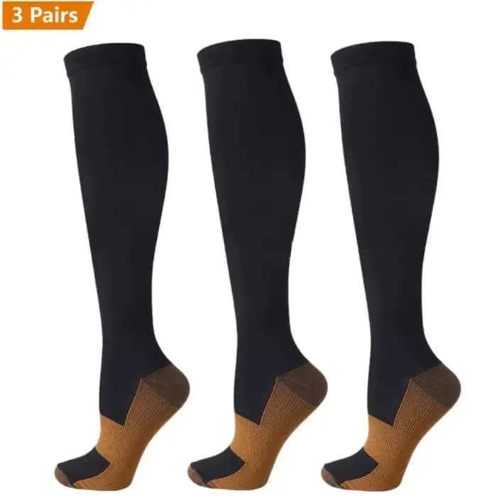 3 paires de chaussettes de Compression en cuivre pour femmes et hommes