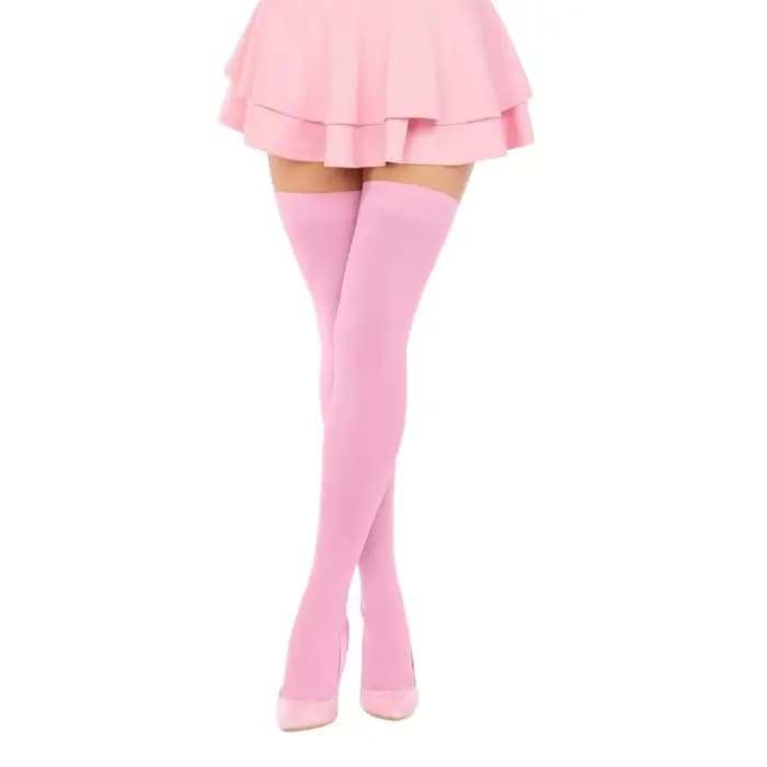 Bas de couleur unie rose pour femmes
