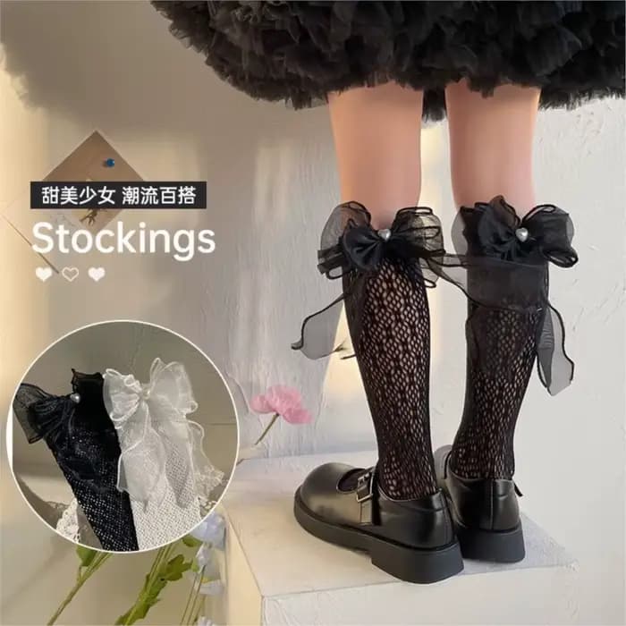 Chaussettes hautes en dentelle pour filles