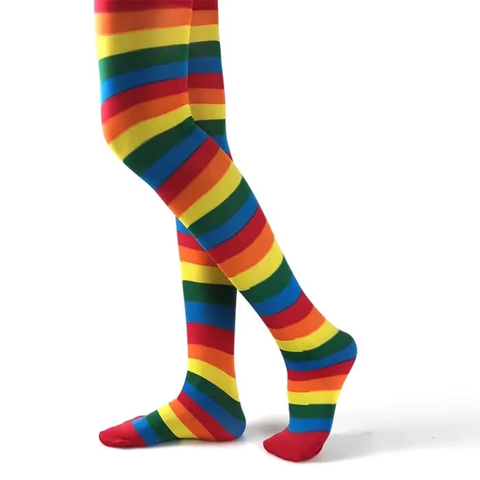 Collants rayés arc-en-ciel pour femmes