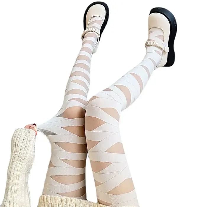 Collants gothiques croisés pour femmes