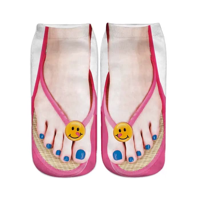 Chaussettes en coton imprimées 3D pour femmes