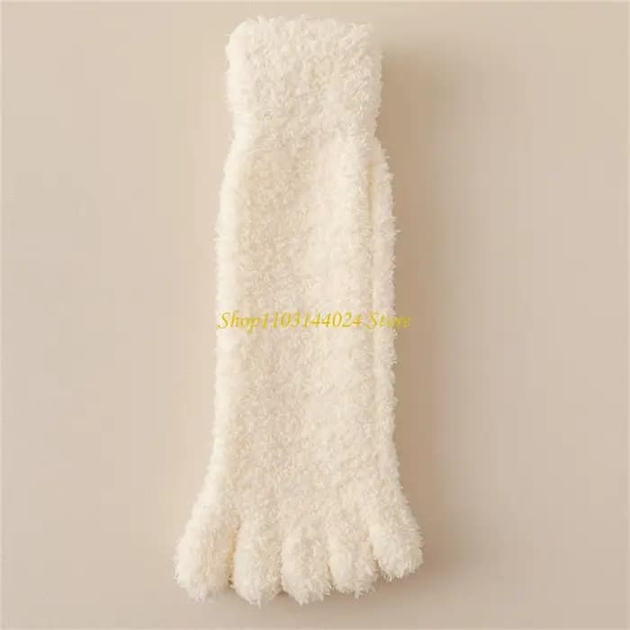 N5KE – chaussettes d'hiver à bout pelucheux pour femmes, chaussettes à cinq doigts en fourrure pour dormir à maison