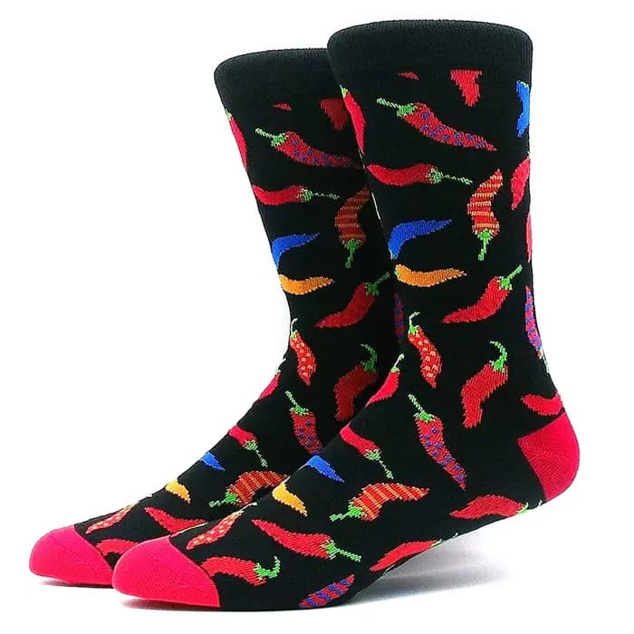 Chaussettes Jacquard amusantes unisexes avec motifs de nourriture animale