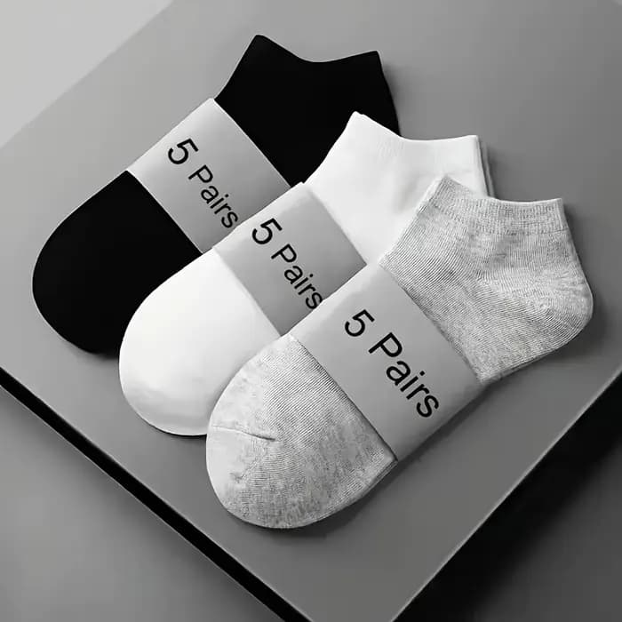 3/5/10PC unisexe décontracté couleur unie bateau chaussettes mince respirant confortable Anti odeur absorbant la sueur