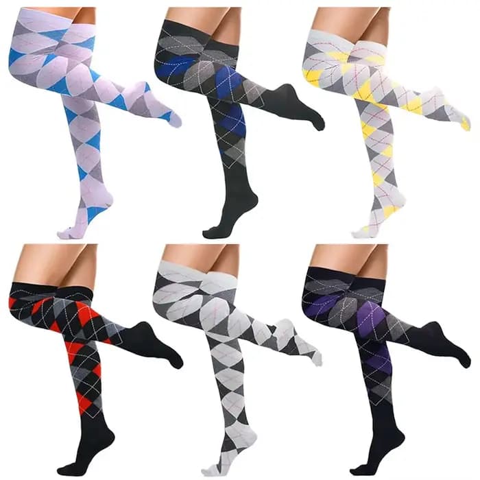 Chaussettes à carreaux de diamant pour femmes