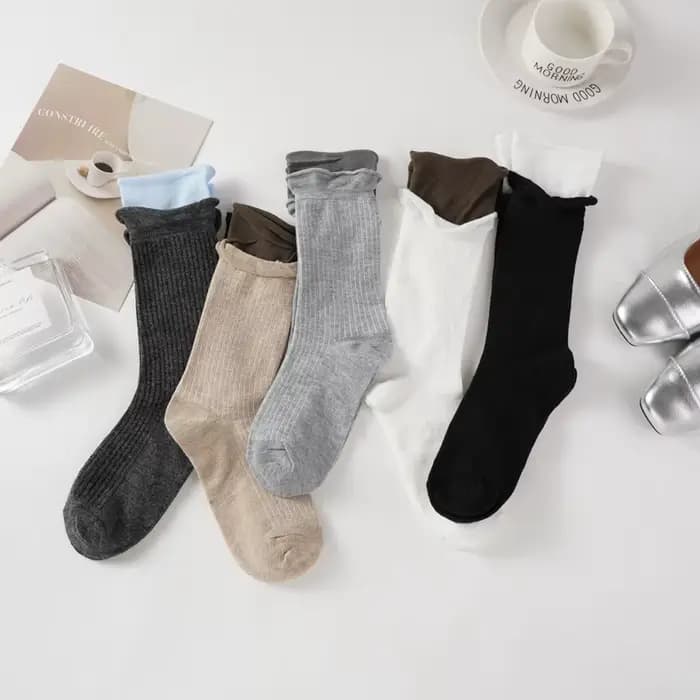 Chaussettes Simples en Coton pour Femme