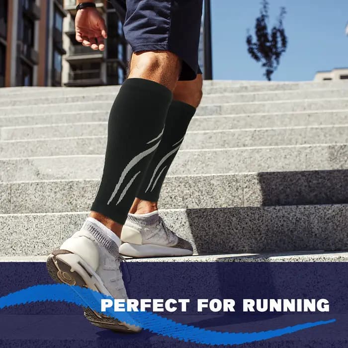 1 paire de manchons de compression pour mollets pour hommes et femmes (20-30 mmHg)