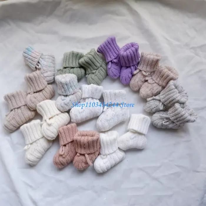 Chaussettes tricotées en coton pour nouveau-né