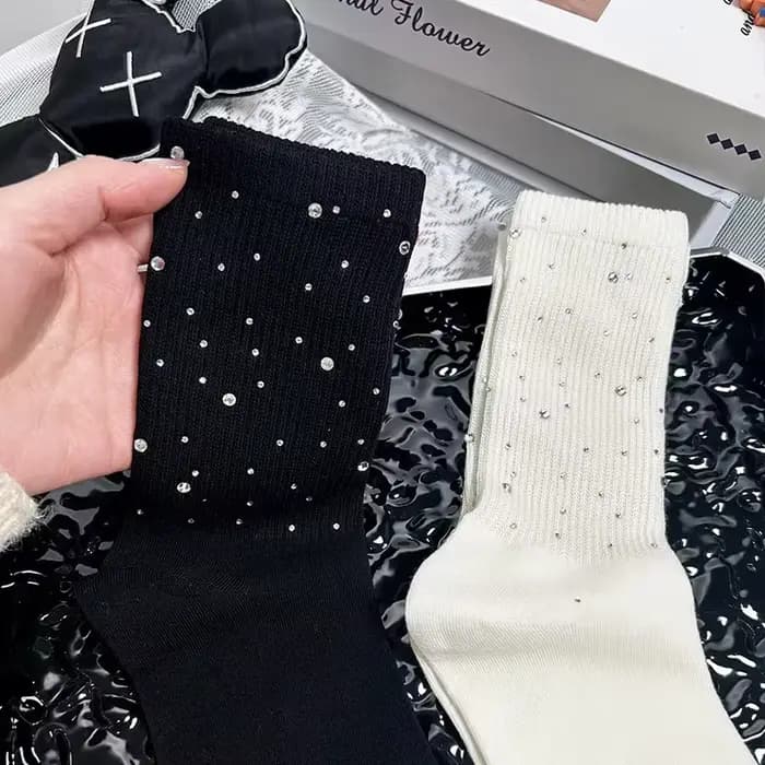 Chaussettes mi-hautes pour femme en coton
