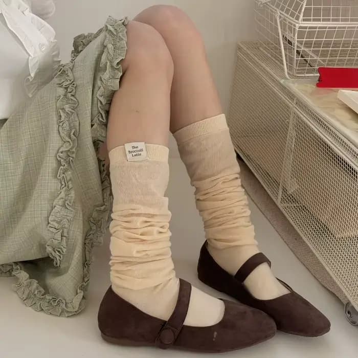 Chaussettes hautes coréennes pour femmes