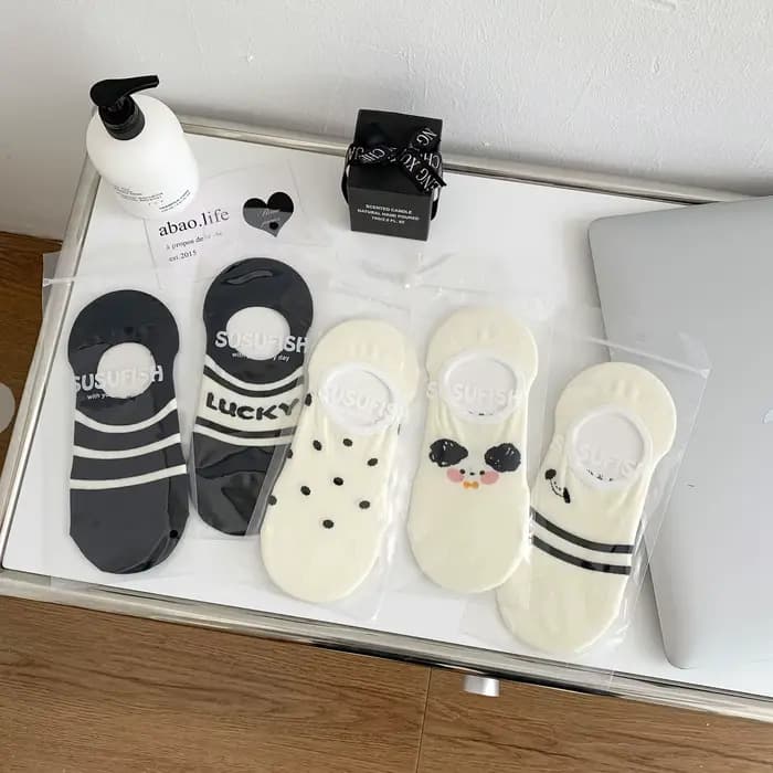 Chaussette à pois rayés pour femmes