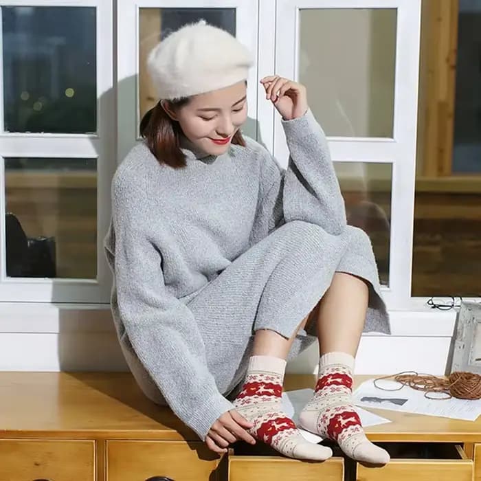 Chaussettes Chaudes Imprimées pour Femme