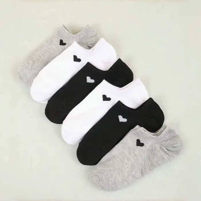 Chaussettes No-Show pour femmes – Motif cœur