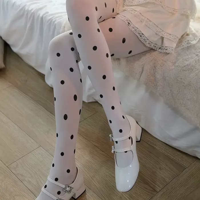 Collants à pois pour femmes