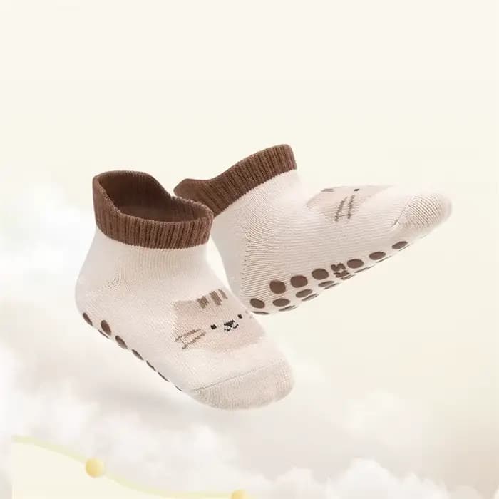 3 paires/lot nouveau-né bébé chaussettes de sol printemps automne coton dessin animé enfants anti-dérapant