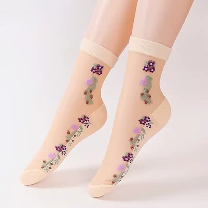 5 paires de chaussettes en soie glacée